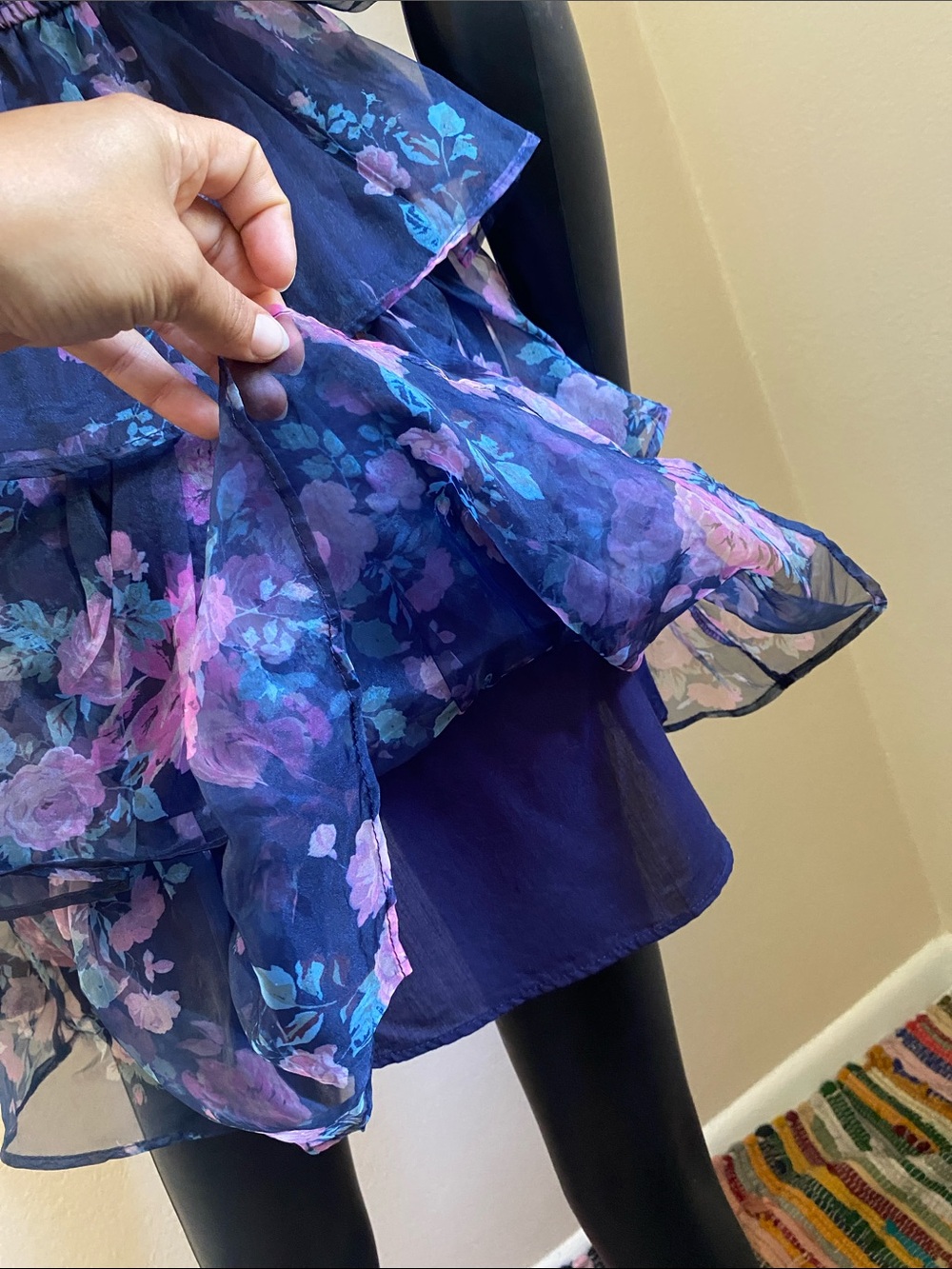 Altar'd State Navy Smocked Bodice Floral Dress - Picture 10 of 13
